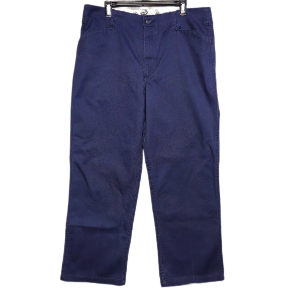 Ben Davis Work Pants Men 38 Blue Straight Leg Heavy Duty Cotton Blend 698